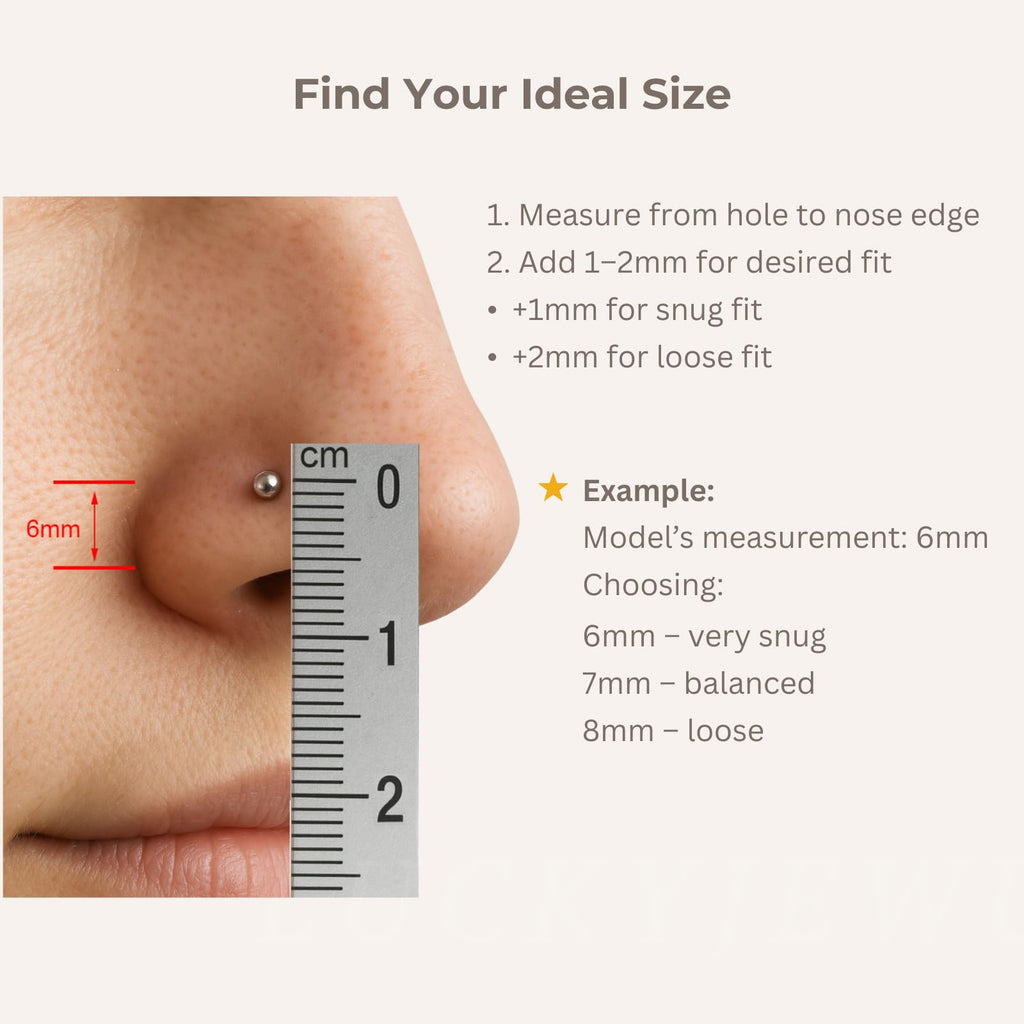LUCKYJEWUS Small Thin Gold or Sterling Silver Nose Ring Hoop for Women, Tiny Nose Piercing jewelry