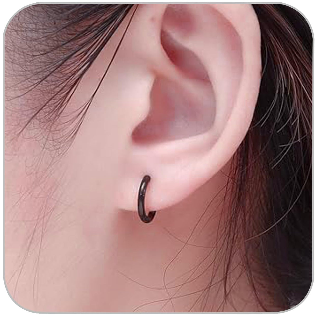 1 Pair 6mm Small Hoop Earrings for Women, Huggie Hoop Earrings (Gold/1.6mm)