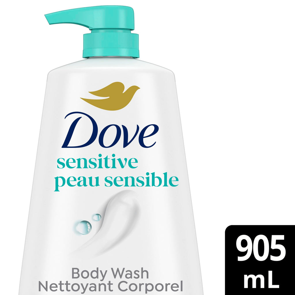 Dove Sensitive Skin Body Wash, 24hr Lotion-Soft Skin, 30.6 oz | Hypoallergenic body wash with MicroMoisture technology for 24-hour hydration and soft skin