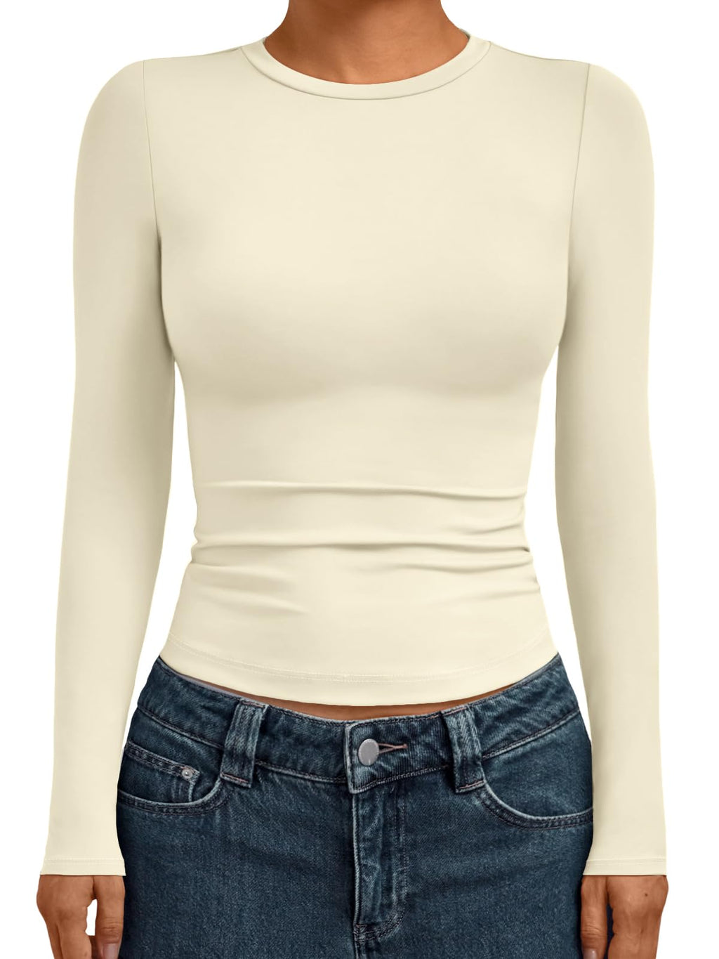 AUTOMET Womens Crew Neck Long Sleeve Shirts Compression Underscrubs Tops