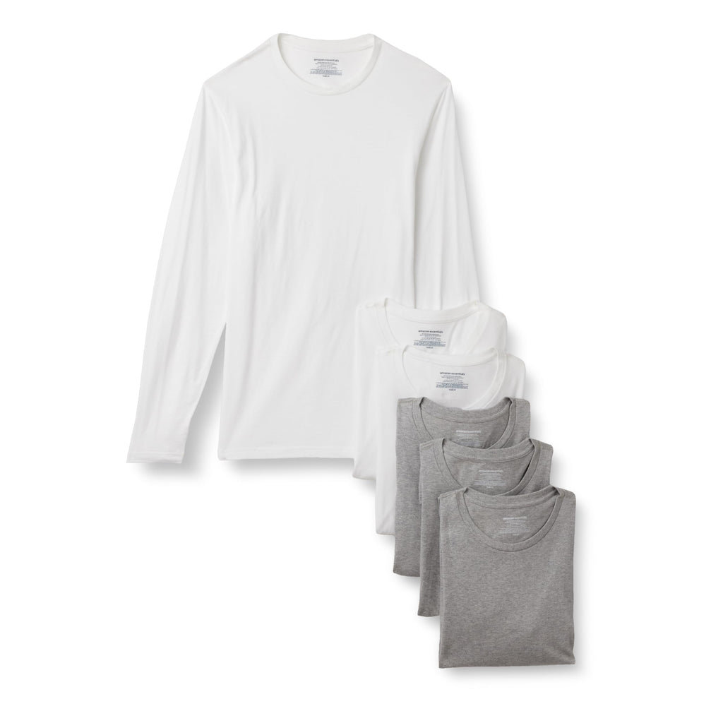 Amazon Essentials Men's Slim Fit Crewneck Undershirts, Pack of 6