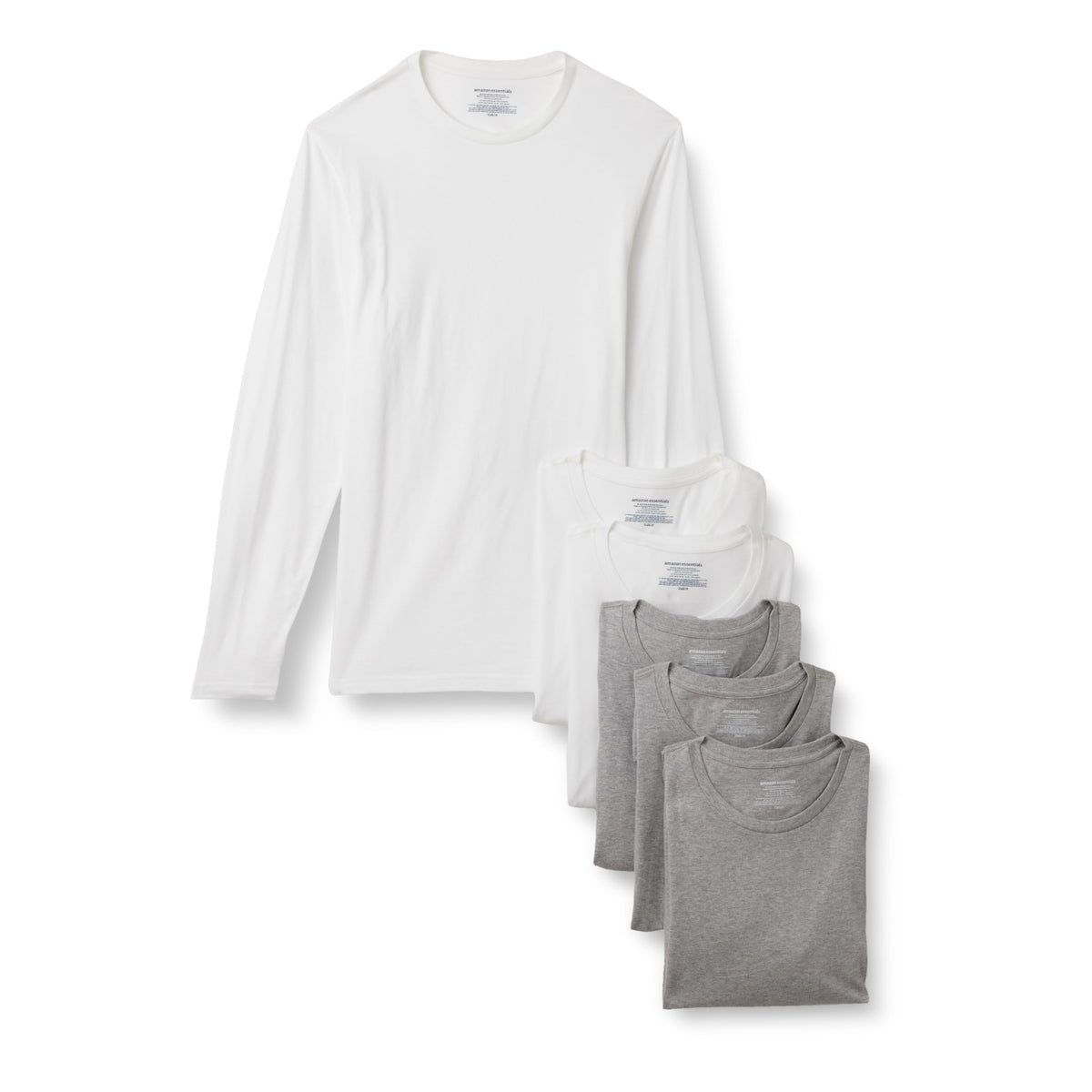 Amazon Essentials Men's Slim Fit Crewneck Undershirts, Pack of 6