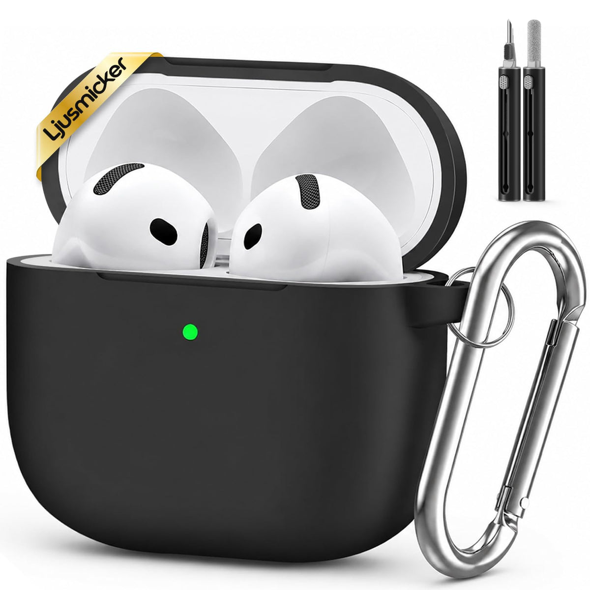 Ljusmicker for AirPods 5/4 Case (2026/2024) with Cleaner Kit,Midnight Blue