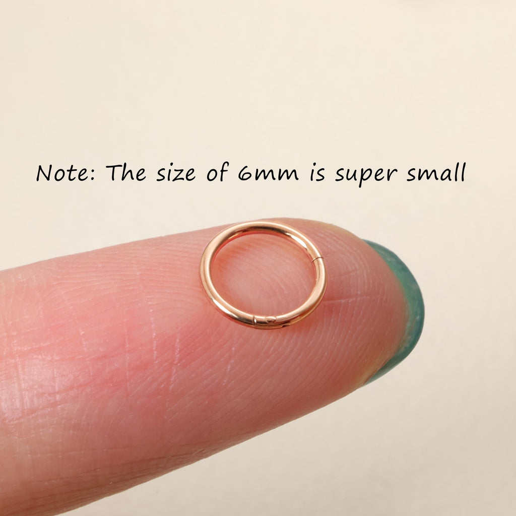 20G 18G 16G Titanium Nose Ring Hoop, Cartilage Hoop Earrings for Women Men Silver Gold Nose Ring Septum Ring Tragus Conch Helix Daith Lip Piercing Jewelry 6mm/7mm/8mm/9mm/10mm