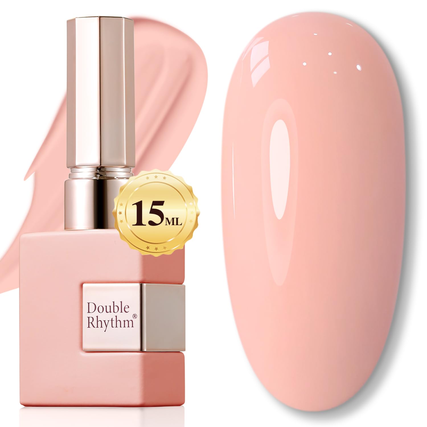 Double Rhythm 15ML Gel Nail Polish Pure Sheer Same Color Same Bottle Gel Polish Art Manicure Salon DIY at Home for Women (Milky White-A1075)