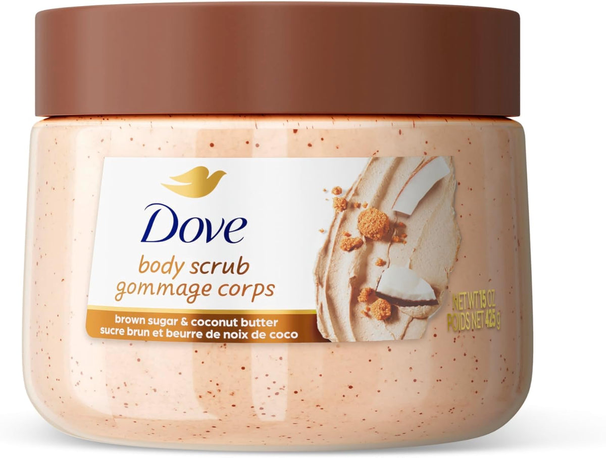 Dove Himalayan Salt & Rose Oil Body Scrub Exfoliates and Deeply 15 oz | For skin that needs polish, Helps reveal smooth skin, With Himalayan salt & Rose Oil