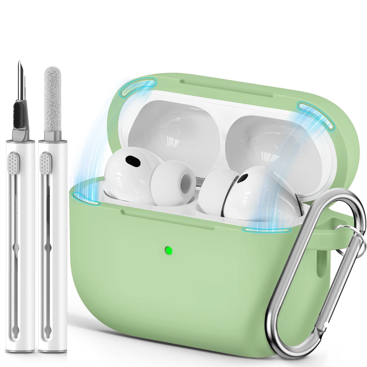 Ljusmicker for AirPods 5/4 Case (2026/2024) with Cleaner Kit,Midnight Blue