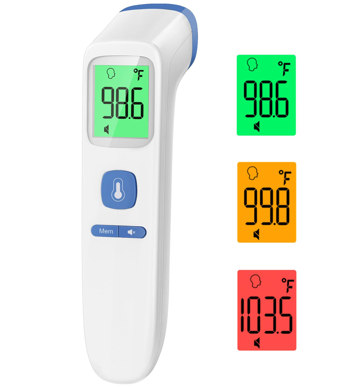 No-Touch Thermometer for Adults and Kids, Accurate Digital Baby Thermometer | 1s Fast Reading, Fever Alarm, Silent Mode, 35-Reading Memory, Forehead & Object Mode, AAA Battery Included, for Home & Clinic