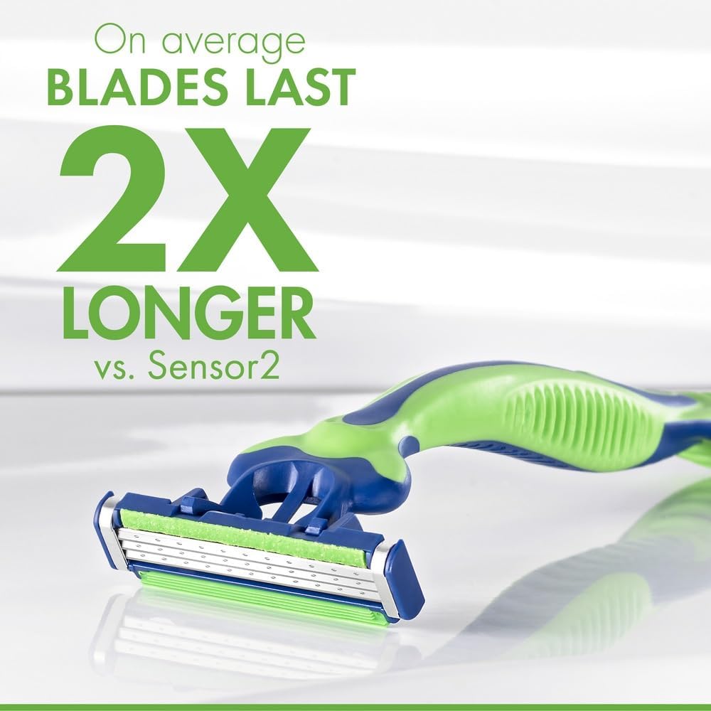 Gillette Sensor3 Sensitive Men's Disposable Razor, 4 Razors