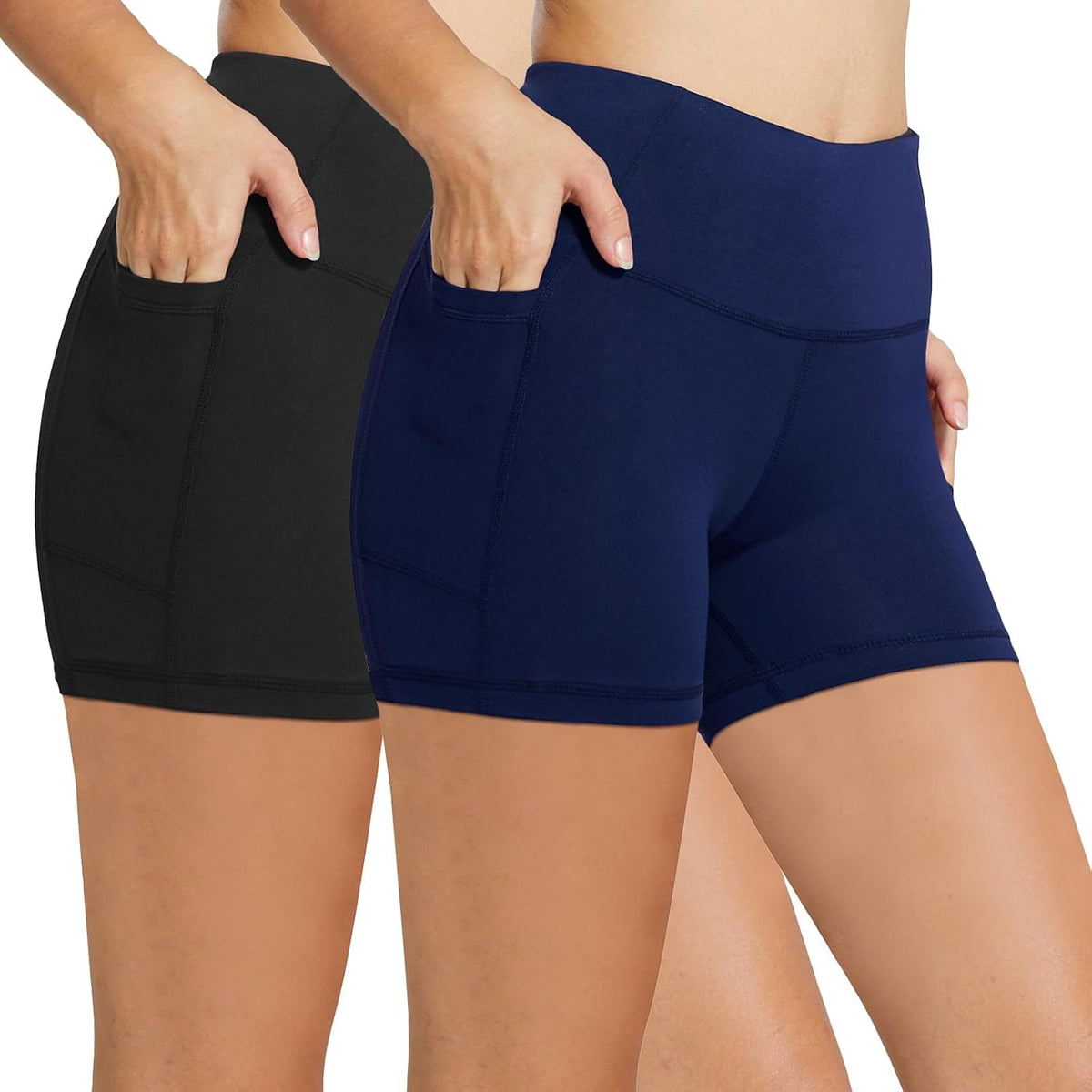 baleaf Women's High Waist Biker Shorts with 3 Pockets