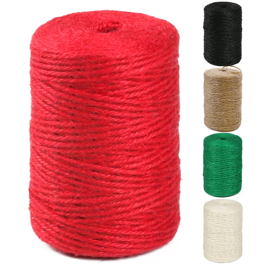 PerkHomy Natural Jute Twine 600 Feet Long Twine String for Crafts Gift Wrapping Packing Gardening Crochet Knitting Macrame Decor (Brown 2mm * 600feet)