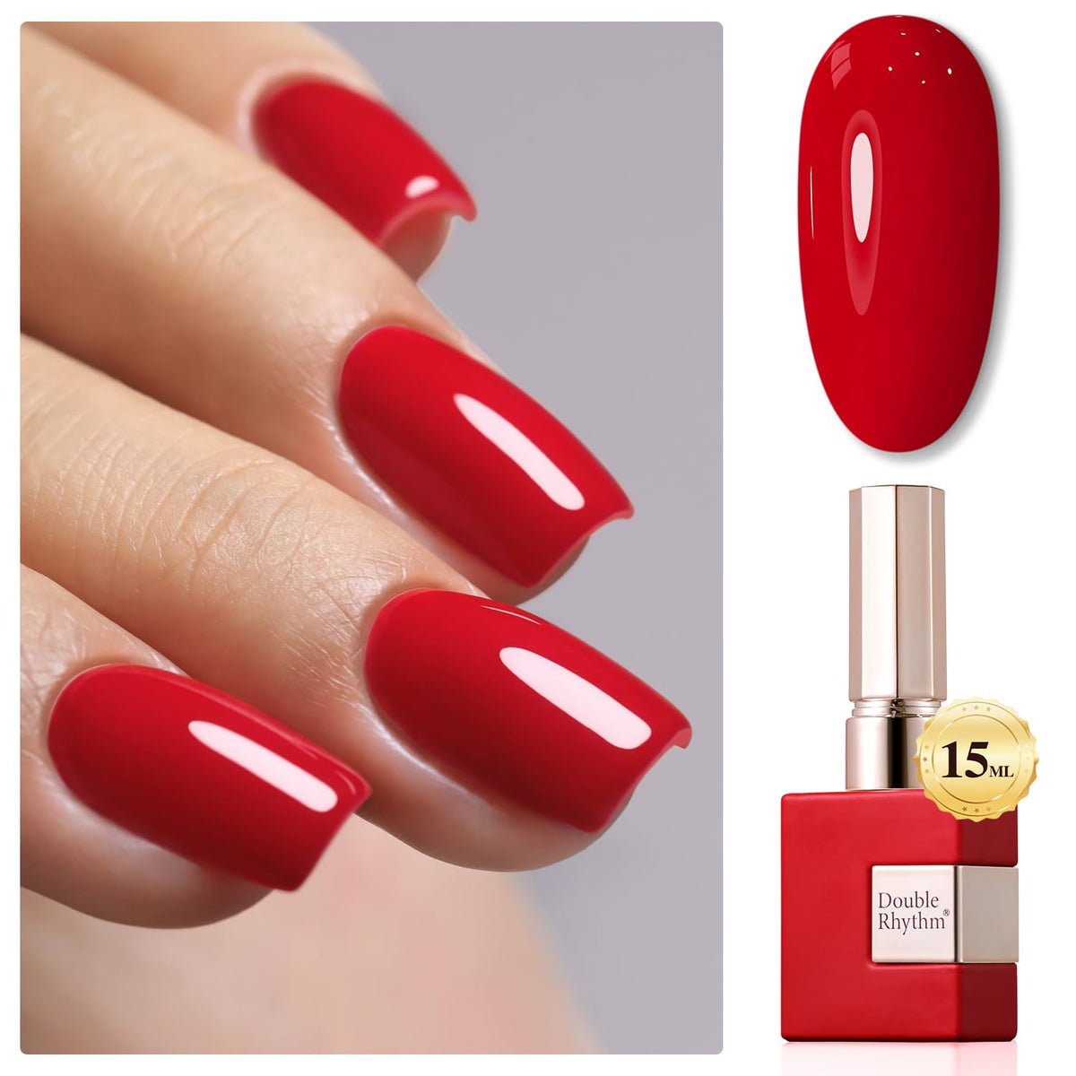Double Rhythm 15ML Gel Nail Polish Pure Sheer Same Color Same Bottle Gel Polish Art Manicure Salon DIY at Home for Women (Milky White-A1075)