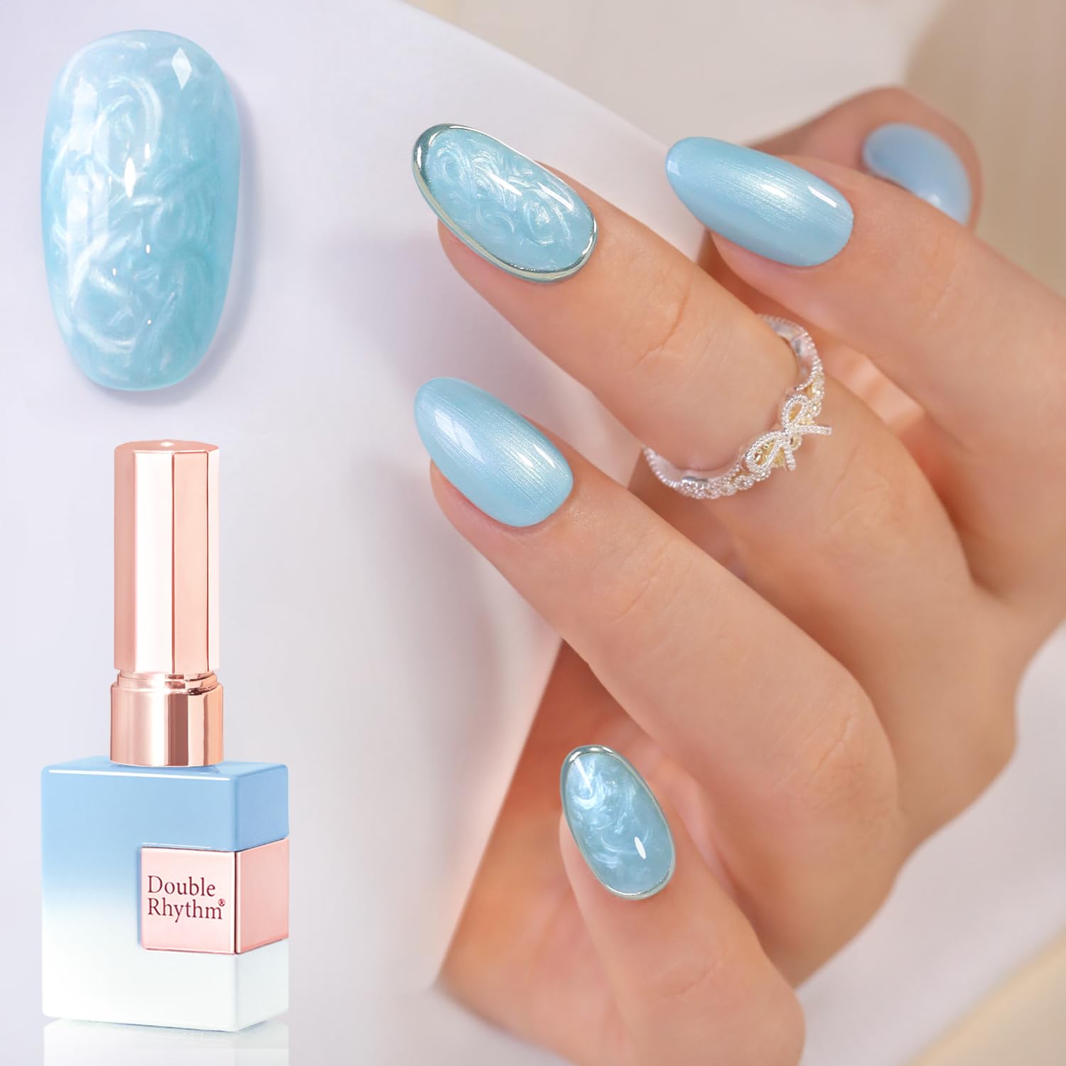 Double Rhythm 15ML Gel Nail Polish Pure Sheer Same Color Same Bottle Gel Polish Art Manicure Salon DIY at Home for Women (Milky White-A1075)