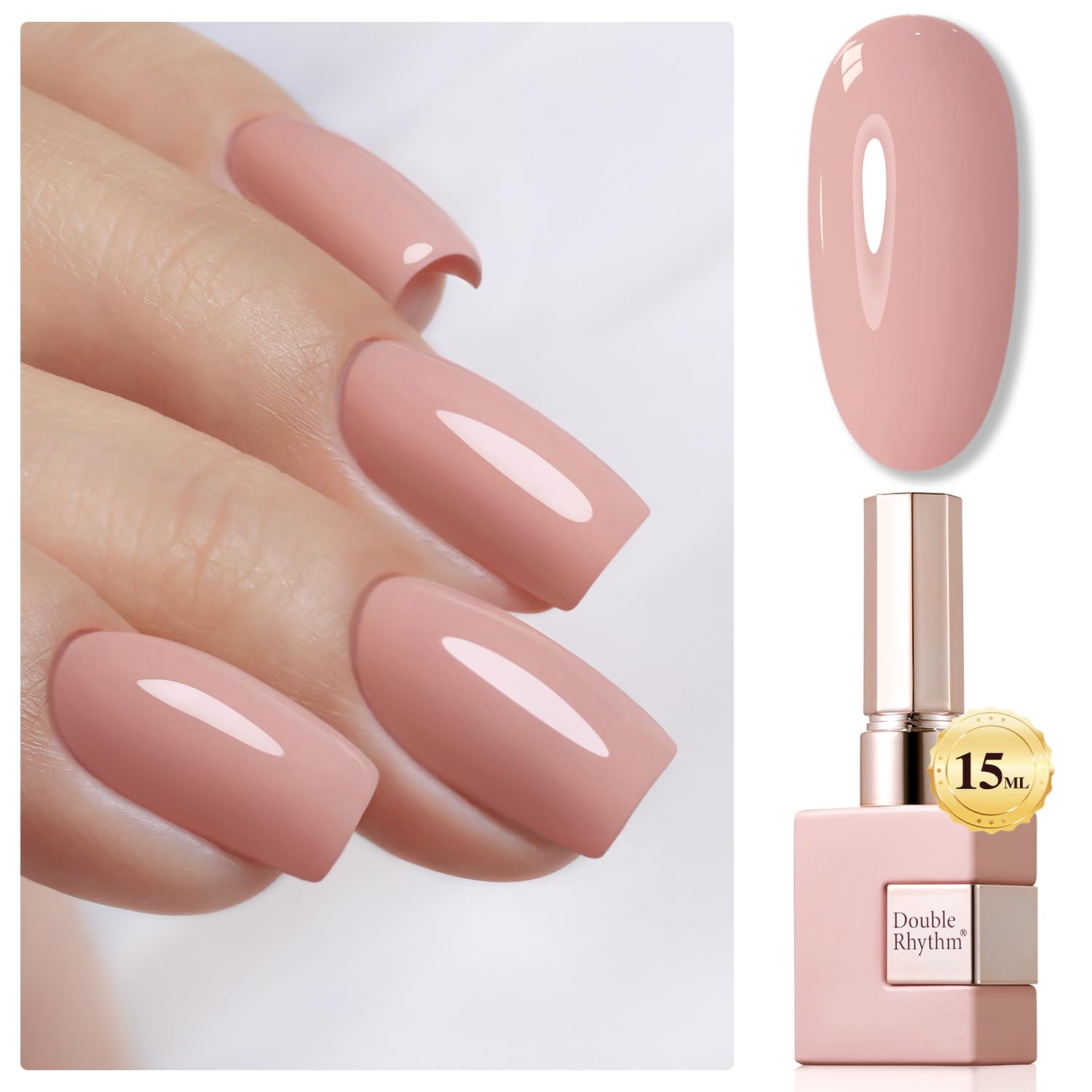 Double Rhythm 15ML Gel Nail Polish Pure Sheer Same Color Same Bottle Gel Polish Art Manicure Salon DIY at Home for Women (Milky White-A1075)
