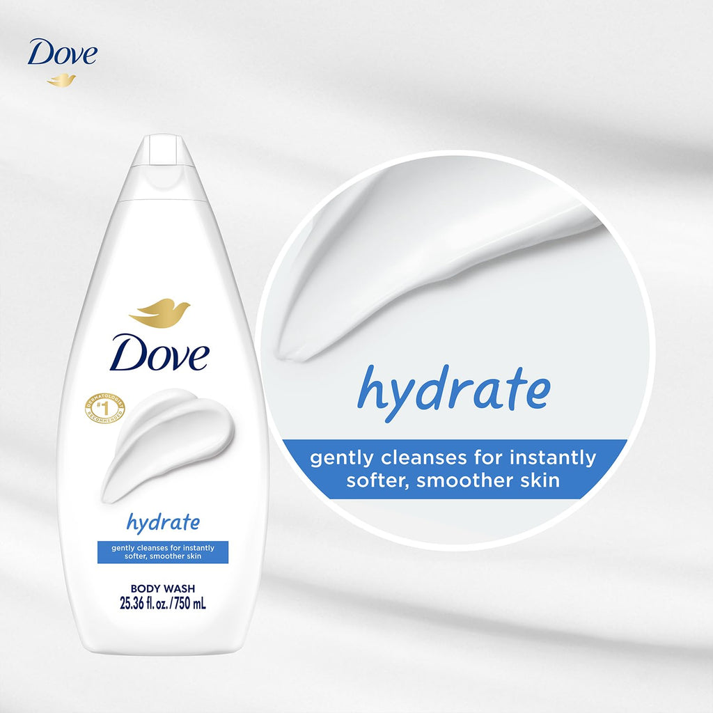 Dove Sensitive Skin Body Wash, 24hr Lotion-Soft Skin, 30.6 oz | Hypoallergenic body wash with MicroMoisture technology for 24-hour hydration and soft skin