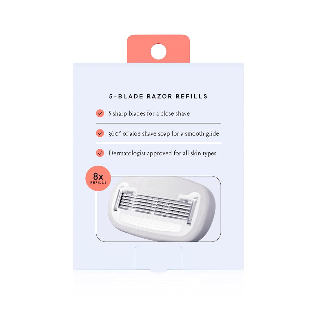 Billie Razor Refills Women, 4 ct | 5 blade razors for women, Sensitive skin, Surrounded by aloe shave soap