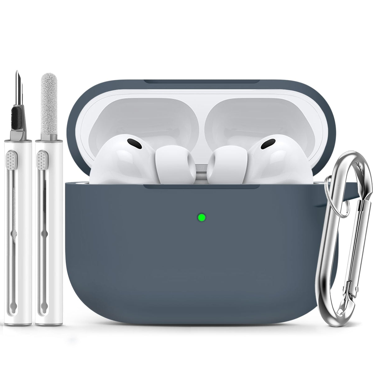 Ljusmicker for AirPods 5/4 Case (2026/2024) with Cleaner Kit,Midnight Blue