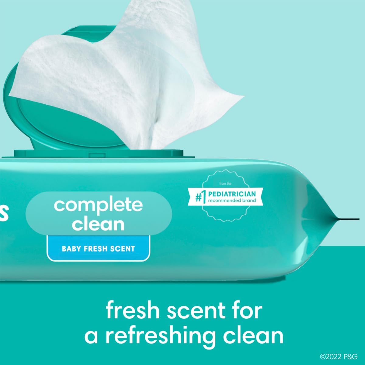 Pampers Baby Wipes, Complete Clean Baby Fresh Scented Wipe, Gently Cleans Head to Toe, 72 Total (1 Flip-Top Packs)