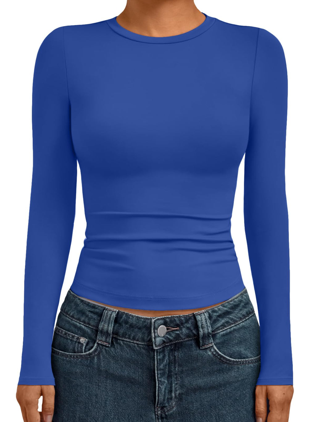 AUTOMET Womens Crew Neck Long Sleeve Shirts Compression Underscrubs Tops