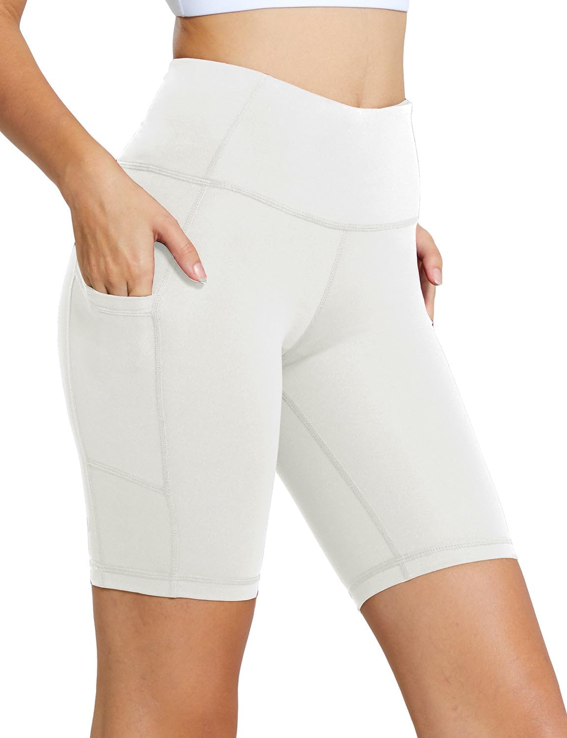baleaf Women's High Waist Biker Shorts with 3 Pockets