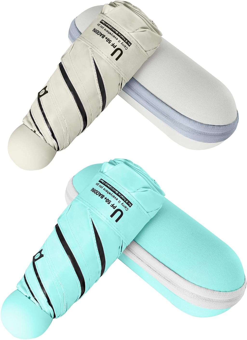 BAODINI Mini Travel Umbrella with UV Sun Protection, Compact Pocket-Size