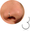 20G 18G 16G Titanium Nose Ring Hoop, Cartilage Hoop Earrings for Women Men Silver Gold Nose Ring Septum Ring Tragus Conch Helix Daith Lip Piercing Jewelry 6mm/7mm/8mm/9mm/10mm