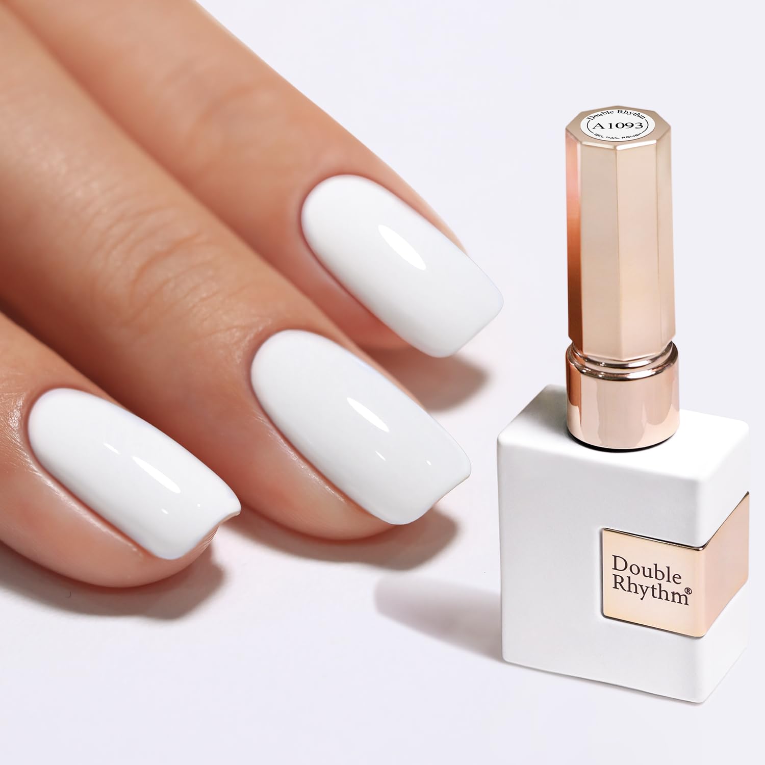 Double Rhythm 15ML Gel Nail Polish Pure Sheer Same Color Same Bottle Gel Polish Art Manicure Salon DIY at Home for Women (Milky White-A1075)