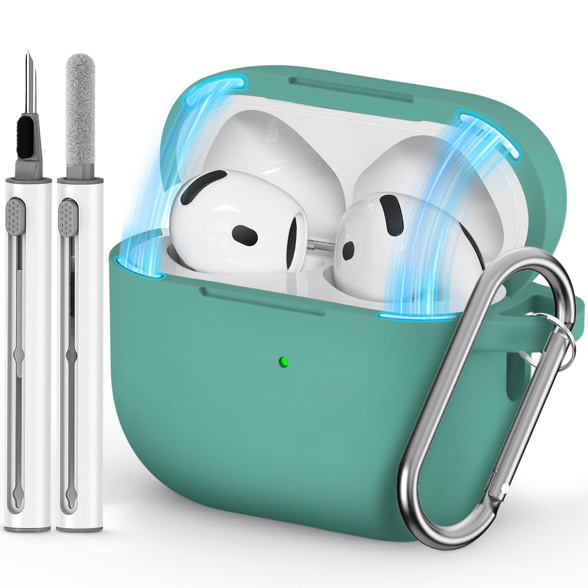 Ljusmicker for AirPods 5/4 Case (2026/2024) with Cleaner Kit,Midnight Blue