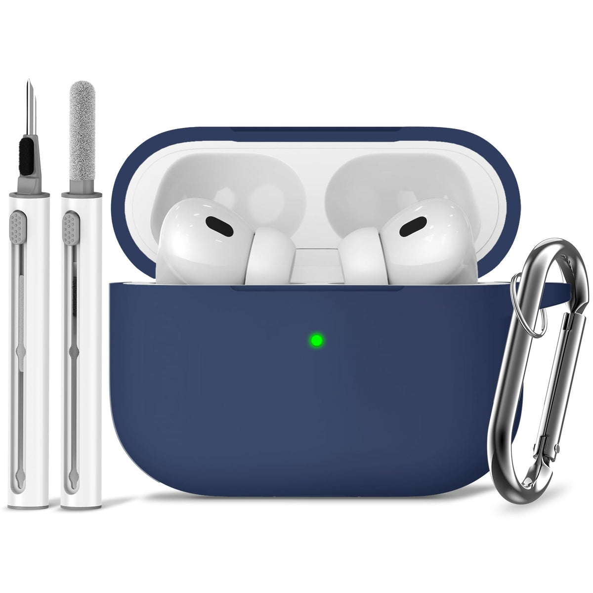 Ljusmicker for AirPods 5/4 Case (2026/2024) with Cleaner Kit,Midnight Blue