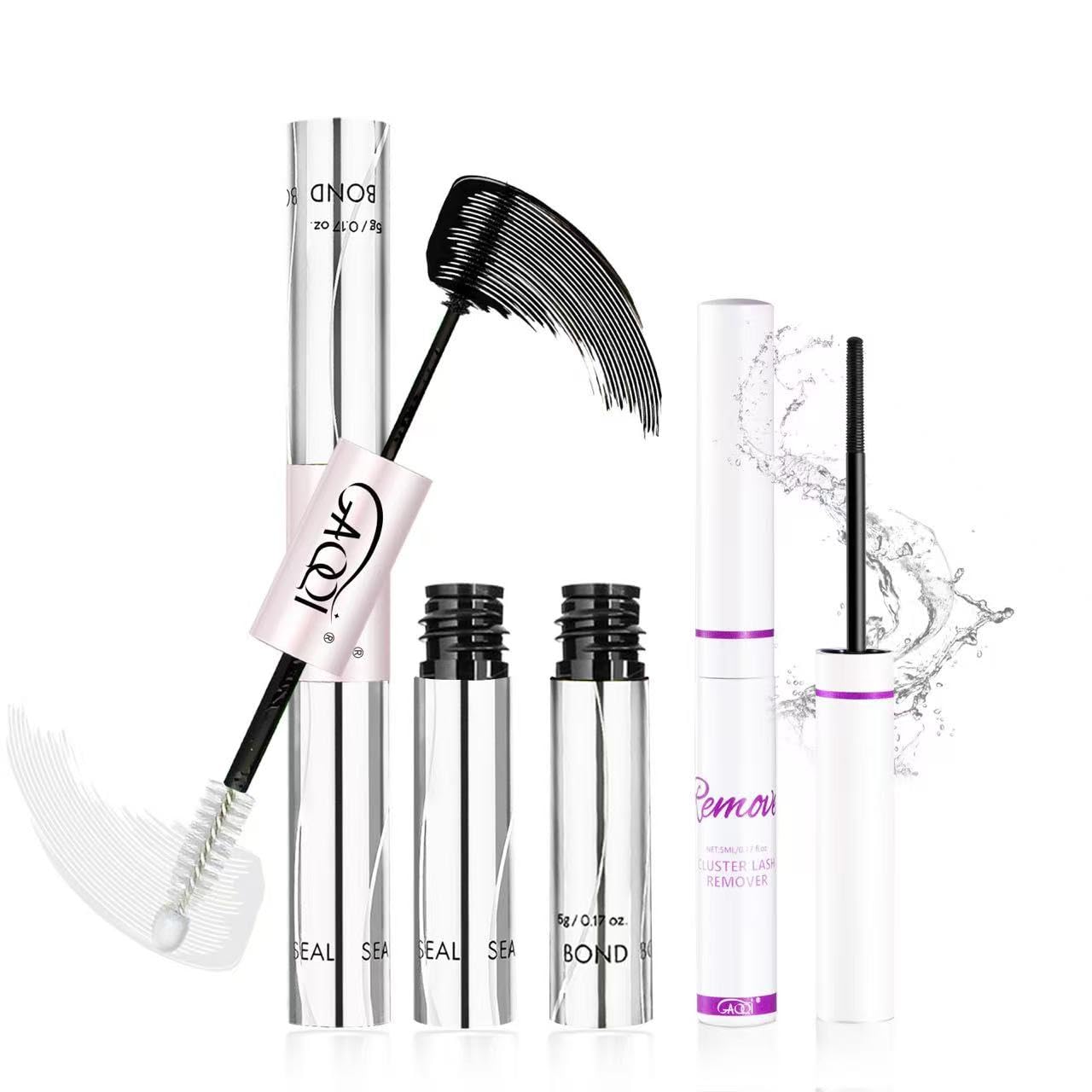GAQQI Lash Cluster Glue, Waterproof Bond and Seal Lash Glue, Black - 10ml | Strong Hold 3-7days, Latex-free & Formaldehyde-free, Waterproof, For Cluster/ Individual/ Strip Lashes, Easy to Use