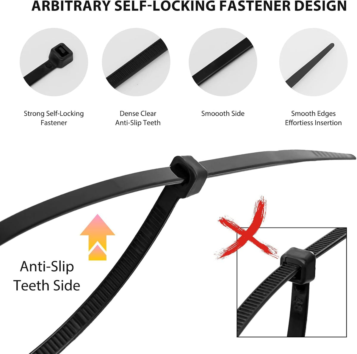 Cable Zip Ties,400 Pack Black Assorted Sizes 12+8+6+4 Inch,Multi-Purpose Self-Locking Nylon Cable Cord Management,Plastic Wire Ties for Home,Office,Garden,Workshop. By HAVE ME TD