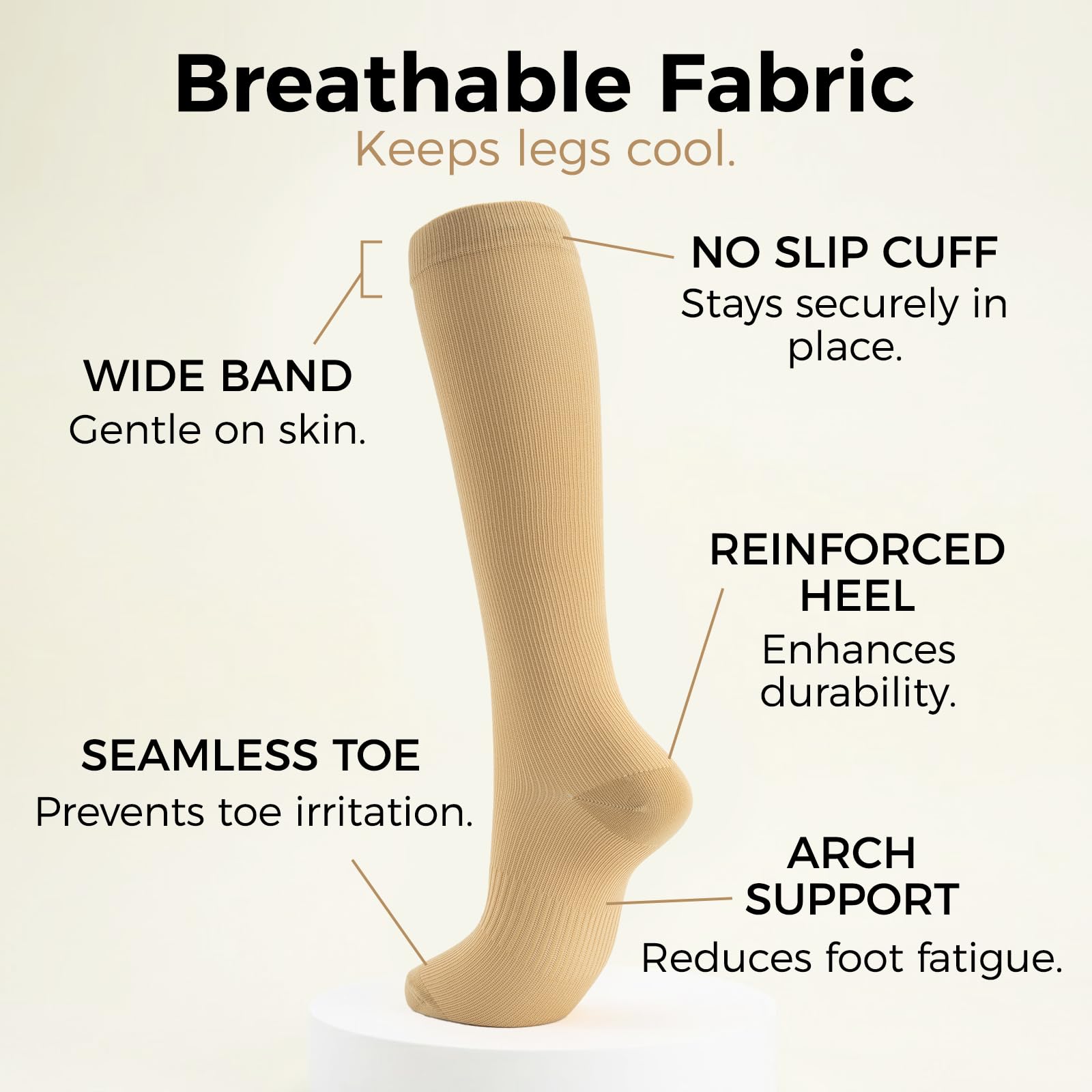 Compression Socks for Women & Men 15-20 mmHg, Knee High, 3 Pairs | Graduated Compression, Supports Circulation, Ideal for Nurses, Pregnancy, Travel, Flights, Running & Athletic Edema