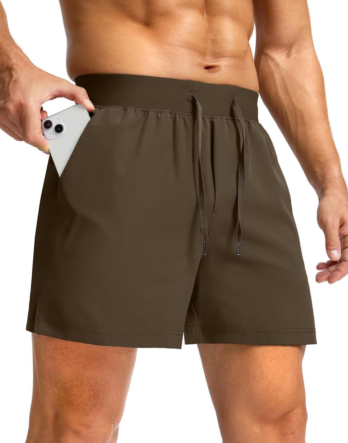 Soothfeel Men's Running Shorts with Zipper Pockets 9"/ 7"/ 5" Quick Dry Eight Basketball Gym Workout Athletic Shorts