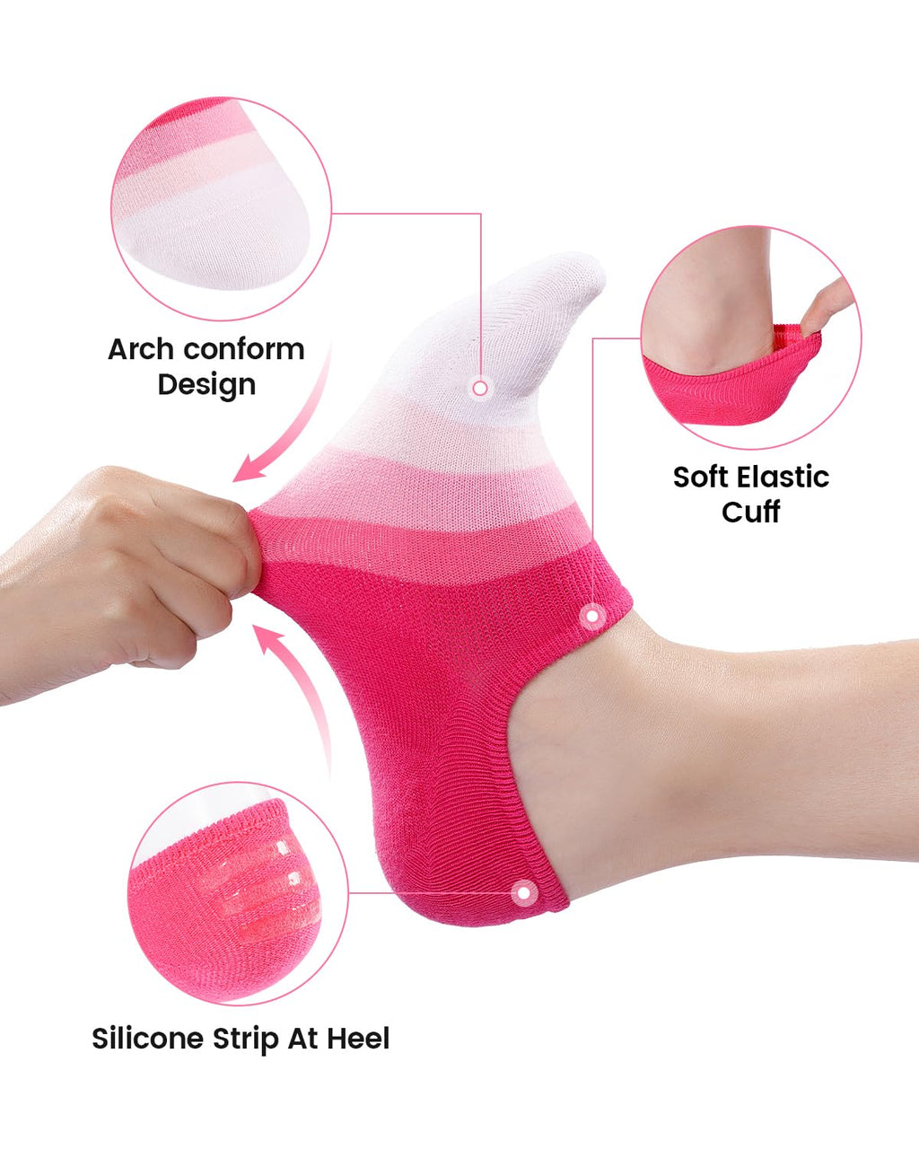 IDEGG Women & Men No Show Low Cut Anti‑Slip Casual Sports Running Socks