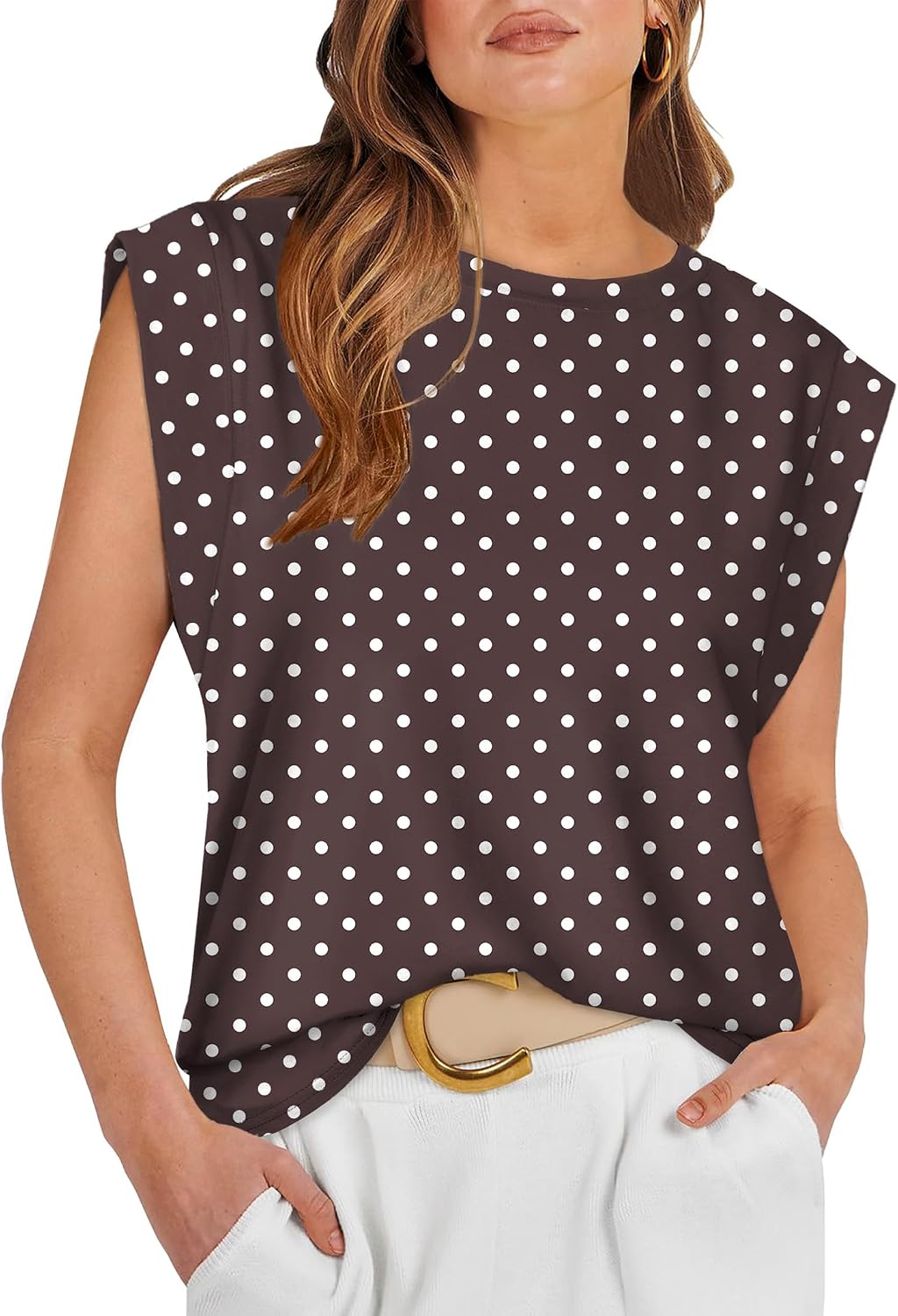 WIHOLL Cap Sleeve Tops for Women Summer Top Basic Tee Shirts Business Casual Tank Loose Fit 2026 Fashion