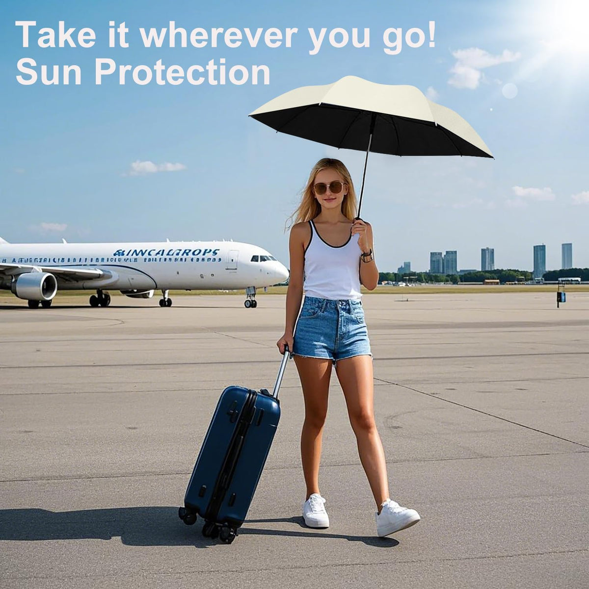 BAODINI Mini Travel Umbrella with UV Sun Protection, Compact Pocket-Size
