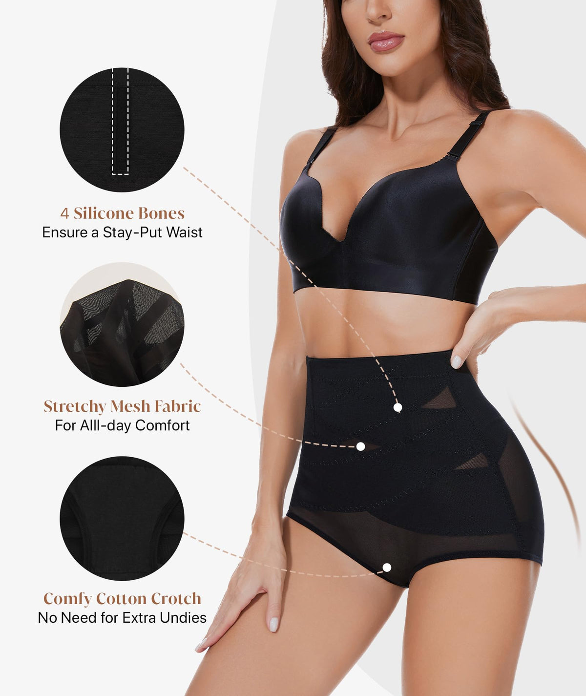 GYDEK Tummy Control Shapewear Panties for Women High Waist Shaper Underwear | Breathable material, High-Waist, Shapewear Girdle, Body Shaper, Seamless Shapewear, Lightweight