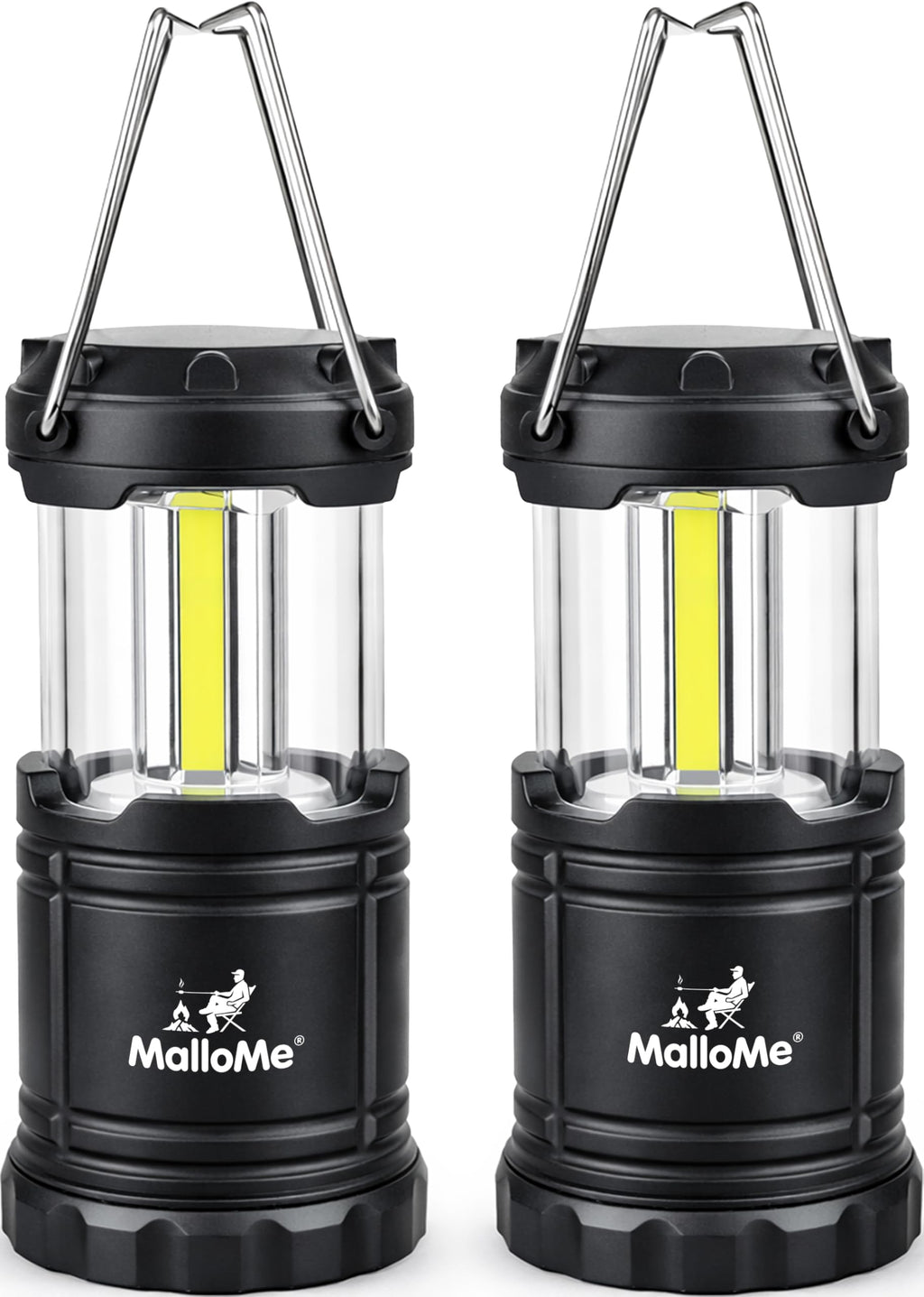 MalloMe Camping Lights LED Lantern Flashlights, Battery Operated Lamp Tent Lanterns for Power Outages, Camping Essentials Outdoor,Home,Emergency Gear, Hurricane Survival (3 AAA batteries not included)