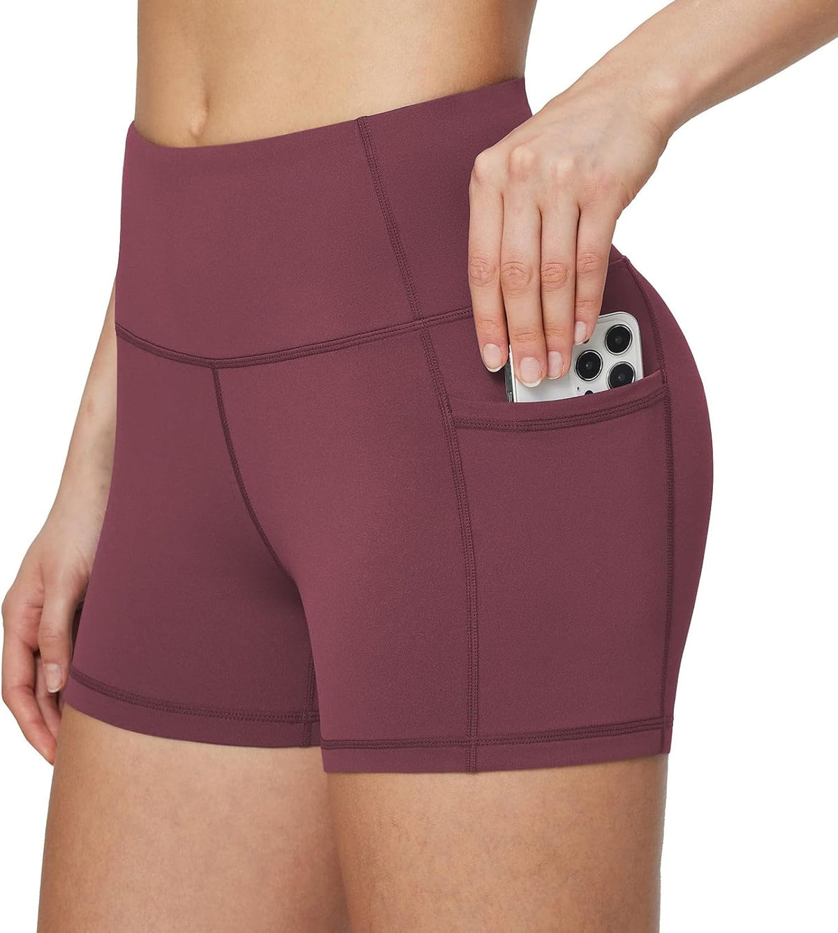 baleaf Women's High Waist Biker Shorts with 3 Pockets