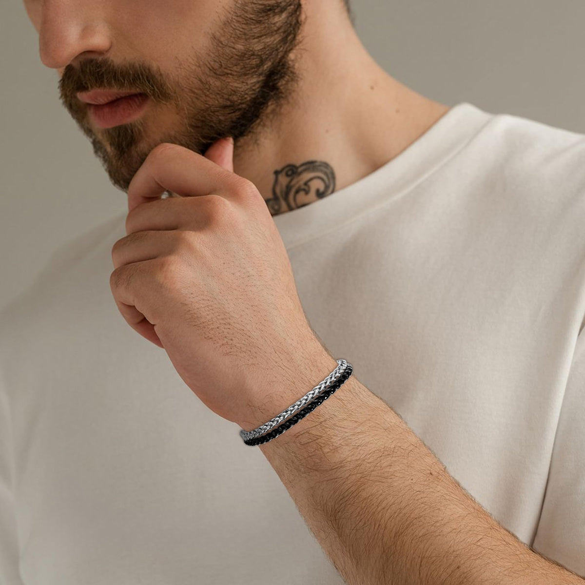 DAYANEY Mens Bracelet Silver and Gold Bracelet for Men Rakhi for Brother