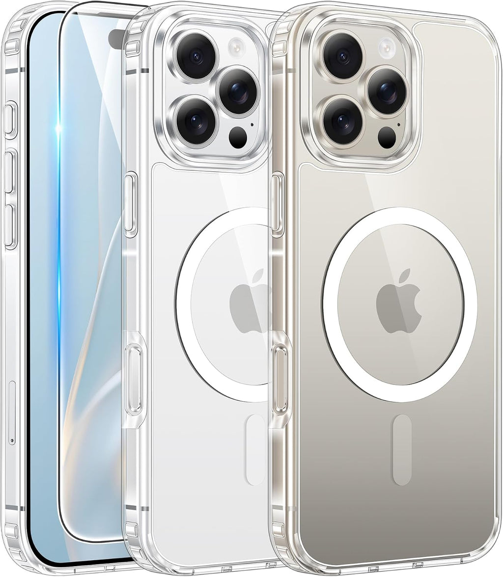 FNTCASE for iPhone 15/14/13 Case Compatible with Magsafe Clear Phonecase