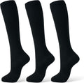 Compression Socks for Women & Men 15-20 mmHg, Knee High, 3 Pairs | Graduated Compression, Supports Circulation, Ideal for Nurses, Pregnancy, Travel, Flights, Running & Athletic Edema