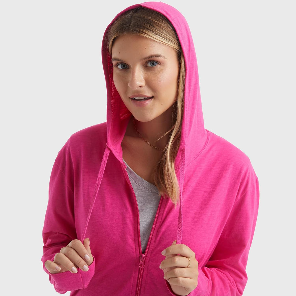 Hanes Women's Lightweight Full Zip Hoodie, Textured Cotton Zip Up, T-Shirt Hoodie