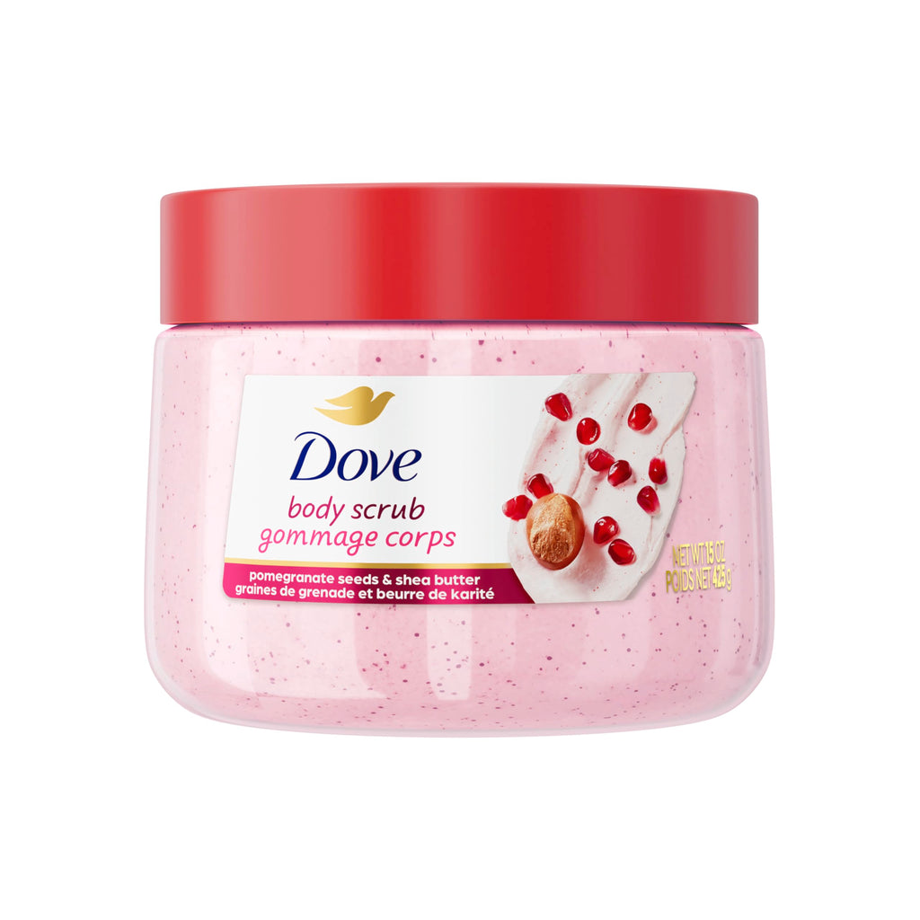 Dove Himalayan Salt & Rose Oil Body Scrub Exfoliates and Deeply 15 oz | For skin that needs polish, Helps reveal smooth skin, With Himalayan salt & Rose Oil