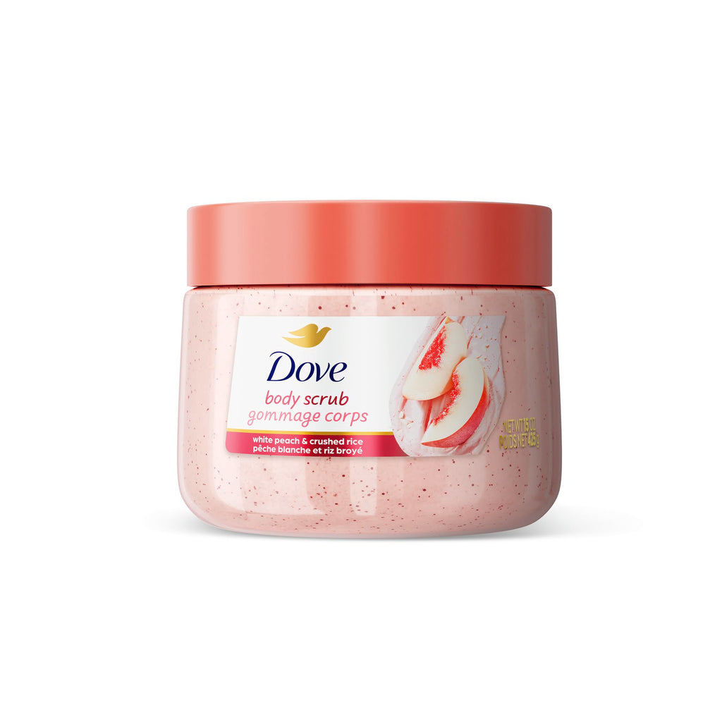 Dove Himalayan Salt & Rose Oil Body Scrub Exfoliates and Deeply 15 oz | For skin that needs polish, Helps reveal smooth skin, With Himalayan salt & Rose Oil