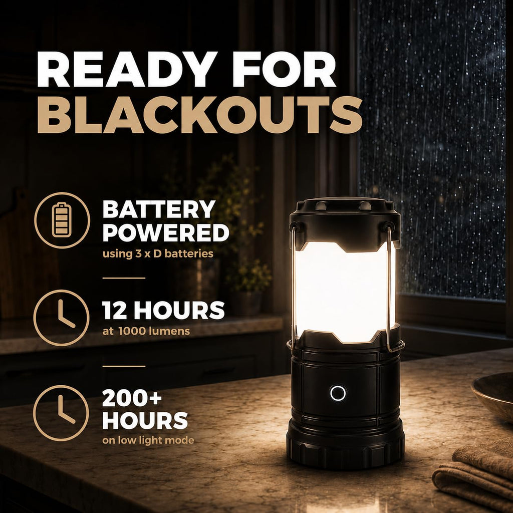 MalloMe Camping Lights LED Lantern Flashlights, Battery Operated Lamp Tent Lanterns for Power Outages, Camping Essentials Outdoor,Home,Emergency Gear, Hurricane Survival (3 AAA batteries not included)
