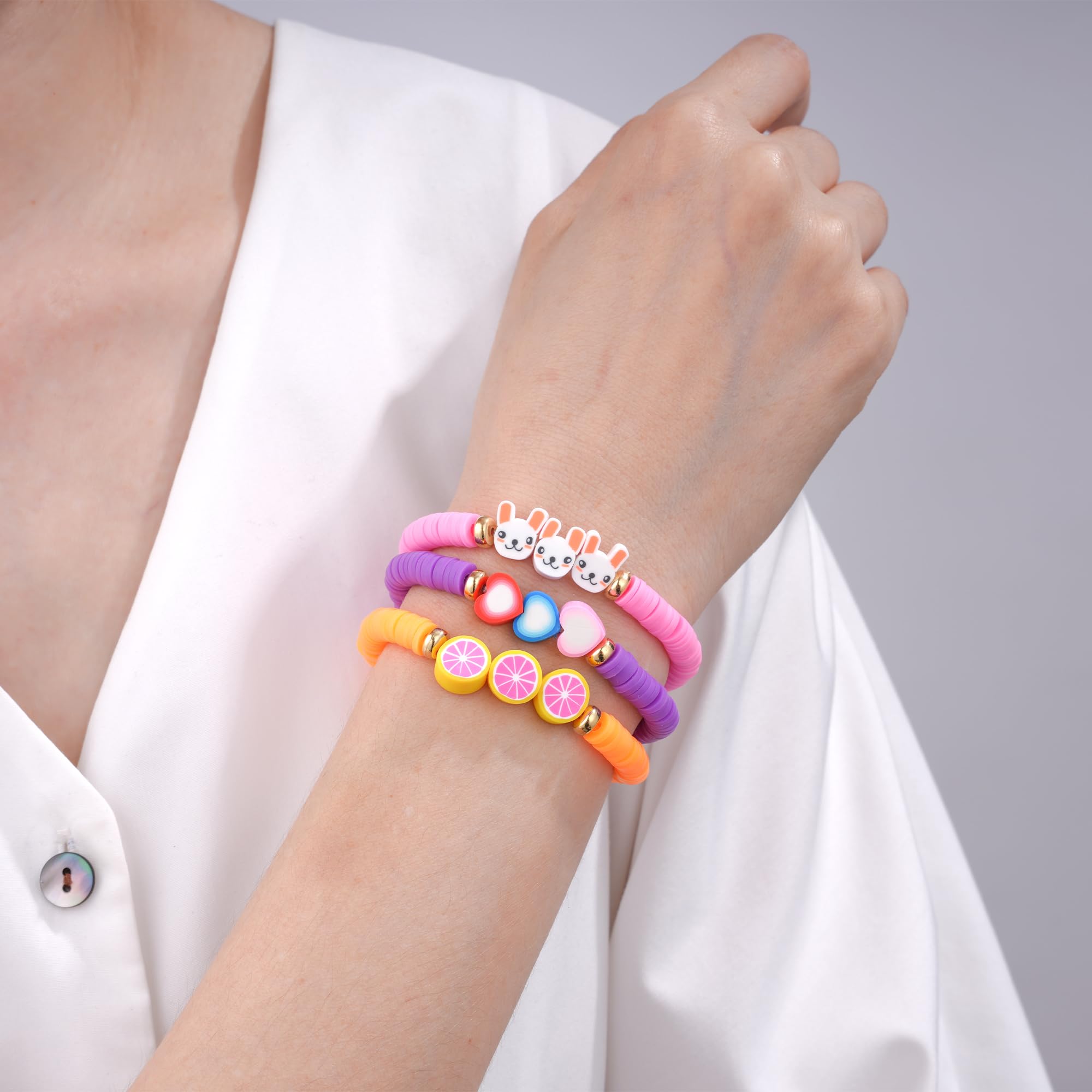 Friendship Bracelets for Girls, 10-Piece Cute Preppy Beaded Bracelet Set for Teen Girls, Matching Bracelets for Friends, Birthday Gifts for Daughter Granddaughter Niece