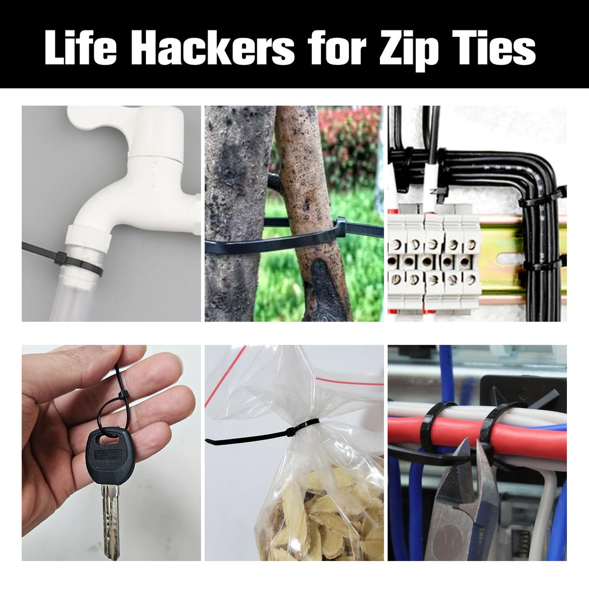 Cable Zip Ties,400 Pack Black Assorted Sizes 12+8+6+4 Inch,Multi-Purpose Self-Locking Nylon Cable Cord Management,Plastic Wire Ties for Home,Office,Garden,Workshop. By HAVE ME TD