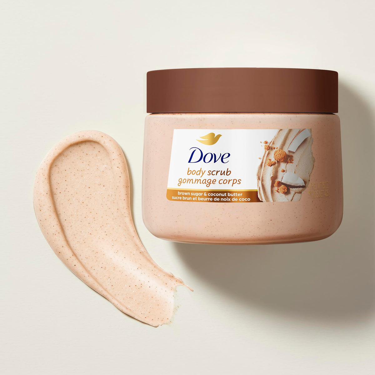 Dove Himalayan Salt & Rose Oil Body Scrub Exfoliates and Deeply 15 oz | For skin that needs polish, Helps reveal smooth skin, With Himalayan salt & Rose Oil
