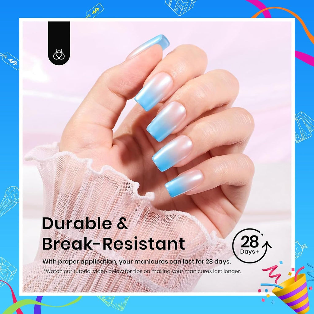 Beetles Soft Gel Nail Tips Short Almond 288pcs in 12 Sizes Etch-X | Pre-Etched Full Cover Acrylic Fake Nails, Salon Quality Nail Supplies, Easy DIY Extension Press On Nails, Gift for Women